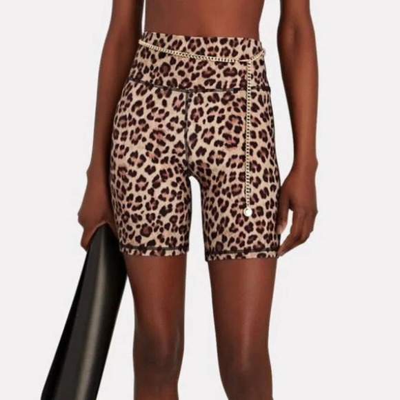 WeWoreWhat Pants - NEW WeWoreWhat Women's Size Small Leopard Biker Shorts with Removable Chain